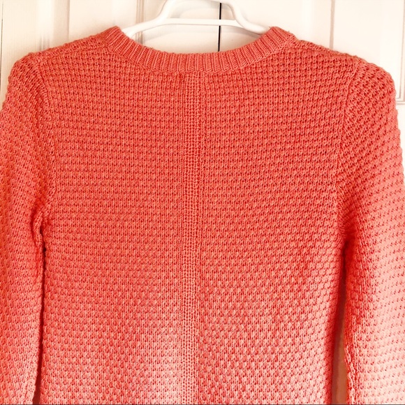 Hinge Coral Orange V-Neck Soft Wool Cashmere Blend Sweater Small - Picture 14 of 16